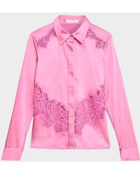 Ramy Brook - Serena Satin Button-Front Shirt - Lyst