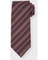 Brioni - Textured Stripe Silk Tie - Lyst