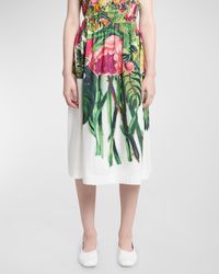 Marni - Bouquet-Print A-Line Midi Pull-On Skirt - Lyst