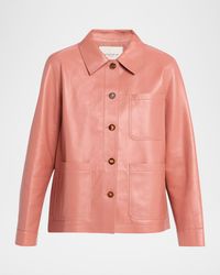 Lafayette 148 New York - Button-Down Nappa Leather Jacket - Lyst
