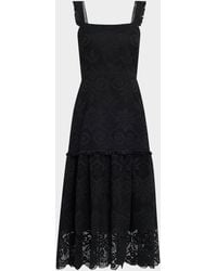Kobi Halperin - Mona Square-Neck Lace Midi Dress - Lyst