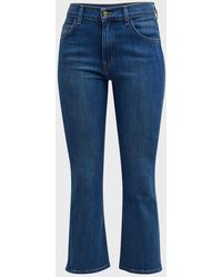 St. John - Cropped Stretch Denim Flare Jeans - Lyst