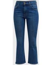 St. John - Cropped Stretch Denim Flare Jeans - Lyst