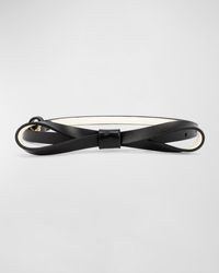 Kate Spade - Skinny Leather Bow Belt - Lyst