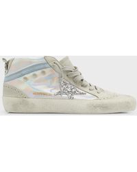 Golden Goose - Mid Star Iridescent Glitter Wing-tip Sneakers - Lyst