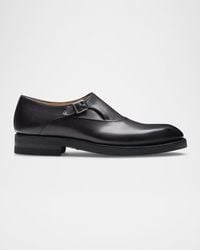 Magnanni - Orlay Brogue Leather Monk Strap Loafers - Lyst
