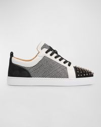 Christian Louboutin - Louis Junior Spikes Bicolor Sneakers - Lyst