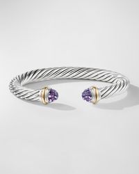 David Yurman - Cable Bracelet With Gemstone And 14k Gold In Silver, 7mm - Lyst