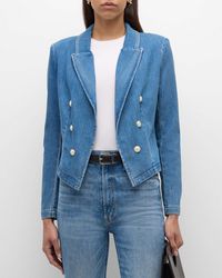 L'Agence - Wayne Cropped Double-Breasted Jacket - Lyst
