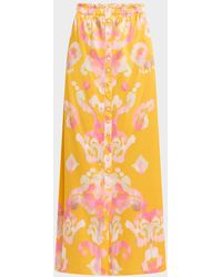 Figue - Bastien Button-Front Silk Maxi Skirt - Lyst