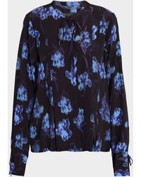 Rag & Bone - Arden Floral-Printed Pleated Blouse - Lyst