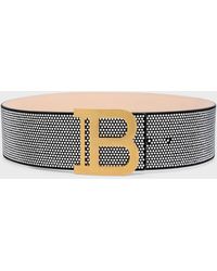 Balmain - B-Logo Wide Crystal Dot Leather Belt - Lyst