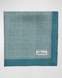 Brioni - Silk Prince Of Wales Check Pocket Square - Lyst