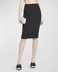 Versace - Grain De Poudre Wool Straight Midi Skirt - Lyst