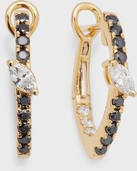 Frederic Sage - 18k Yellow Gold Marquise-cut Diamond Hoop Earrings - Lyst