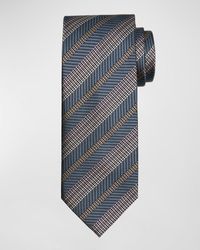 Brioni - Silk Textured Stripe Tie - Lyst