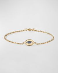 David Yurman - Evil Eye Charm Bracelet With Sapphires And Diamonds, Adjustable - Lyst