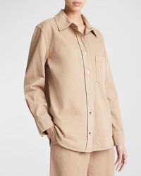 Vince - Snap-Front Cotton Twill Overshirt - Lyst