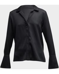Kobi Halperin - Liv Split-Cuff Stretch Silk Blouse - Lyst