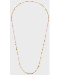 Etho Maria - 18k Yellow Gold Necklace With Brown Diamonds And Pink Ceramic - Lyst