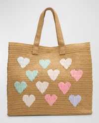 BTB Los Angeles - Embroidered Heart Beach Tote Bag - Lyst