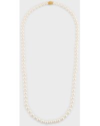 Assael - 26" Akoya Cultured 8mm Pearl Necklace With Yellow Gold Clasp - Lyst