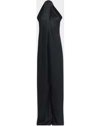 Stella McCartney - Envers Draped Satin Halterneck Jumpsuit - Lyst