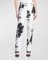 Alexander McQueen - X-ray Floral Print Straight-leg Trousers - Lyst