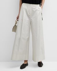 Merlette - Sargent Embroidered Pleated Wide-Leg Pants - Lyst