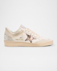 Golden Goose - Ball Star Mixed Leather Low-Top Sneakers - Lyst