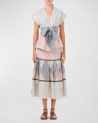 Silvia Tcherassi - Guillermina Tiered Stripe Maxi Skirt - Lyst