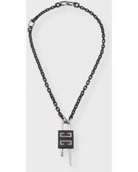 Givenchy - Small 4g Crystal Lock Pendant Necklace - Lyst