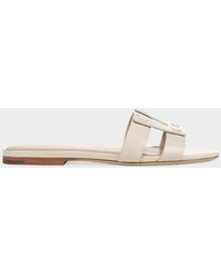 Veronica Beard - Via Patent Leather Flat Slide Sandals - Lyst