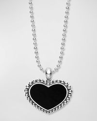 Lagos - Maya 28Mm Lapis Inlay Heart Pendant Necklace - Lyst