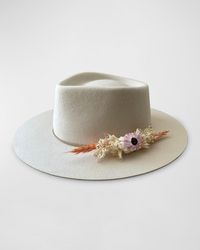 Van Palma - Edith Merino Wool Fedora With Dried Florals - Lyst
