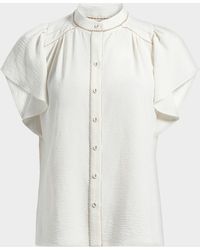 Ramy Brook - Aurora Flutter-Sleeve Top - Lyst