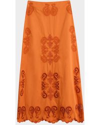 Figue - Poppy Embroidered Maxi Skirt - Lyst