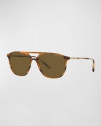 Giorgio Armani - Logo Acetate Aviator Sunglasses - Lyst