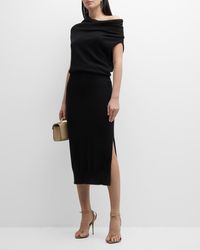 Brochu Walker - Lori One-Shoulder Side-Slit Knit Midi Dress - Lyst