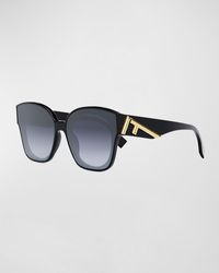 Fendi - Oversized F Logo Acetate Cat-eye Sunglasses - Lyst