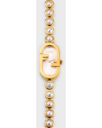 Fendi - O'Lock Vertical Oval Bracelet Watch With Pearls - Lyst