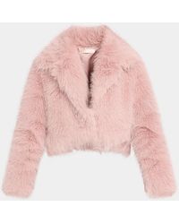 LoveShackFancy - Stroma Faux Fur Crop Jacket - Lyst