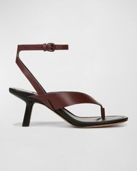Vince - Julian Leather Ankle-strap Thong Sandals - Lyst