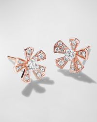 Mimi So - 18K Rose Wonderland Medium Orchid Pave Diamond Stud Earrings - Lyst