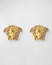 Versace - Medusa Head Crystal-Embellished Earrings - Lyst