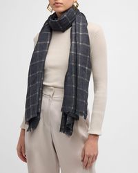 Bindya Accessories - Checkered Cashmere & Silk Evening Wrap - Lyst