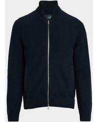 dunhill - Cotton And Cashmere Knit Full-Zip Bomber Sweater - Lyst