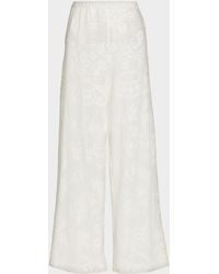 LoveShackFancy - Jessia Cotton-Blend Wide-Leg Pants - Lyst