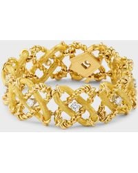 NM Estate - Estate Tiffany 18k Yellow Gold Alternating Diamond Twist Bracelet - Lyst
