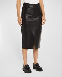 FRAME - The Leather Midaxi Skirt - Lyst